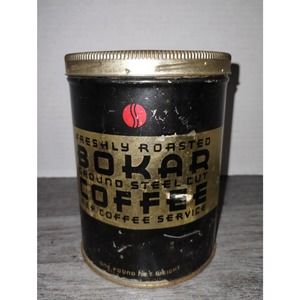 Vintage 1920`s Bokar Coffee Supreme 1 lb. Tin Can